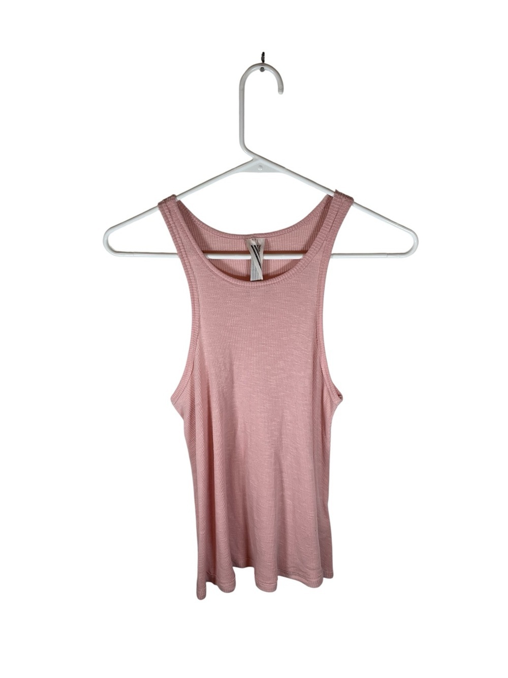 Free People Pastel Pink Ribbed Racerback Scoop Neck Tank Top XS Lightweight